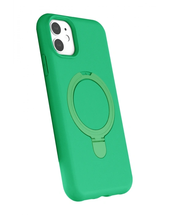 Newface Apple iPhone 11 Regal Magsafe Standlı Kapak - Yeşil