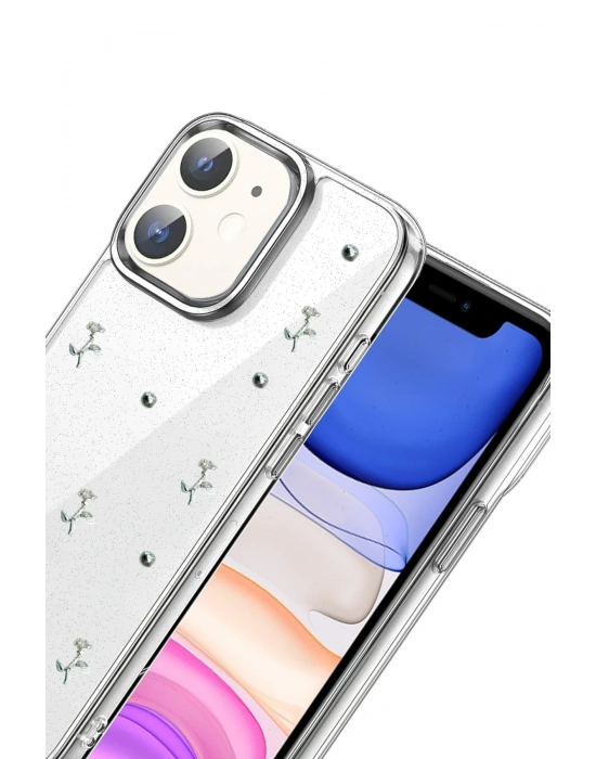 Newface Apple iPhone 12 Fiyonk Desenli Kapak - Desen 4