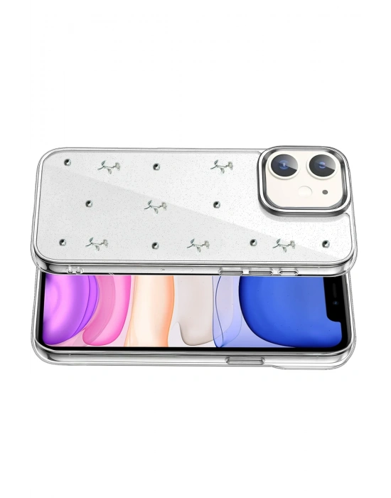 Newface Apple iPhone 12 Fiyonk Desenli Kapak - Desen 4