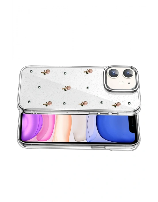 Newface Apple iPhone 12 Fiyonk Desenli Kapak - Desen 6