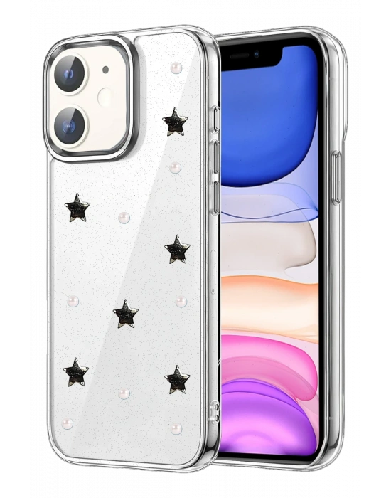 Newface Apple iPhone 12 Fiyonk Desenli Kapak - Desen 7