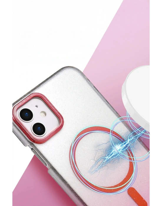 Newface Apple iPhone 12 Glossy Magsafe Kapak - Mor