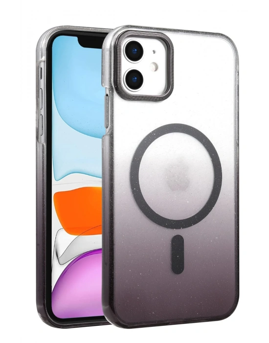 Newface Apple iPhone 12 Glossy Magsafe Kapak - Siyah