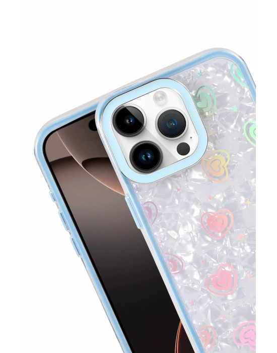 Newface Apple iPhone 14 Lumi Desenli Kapak - Mavi