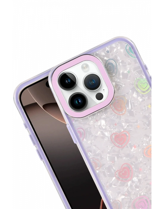 Newface Apple iPhone 14 Lumi Desenli Kapak - Mor