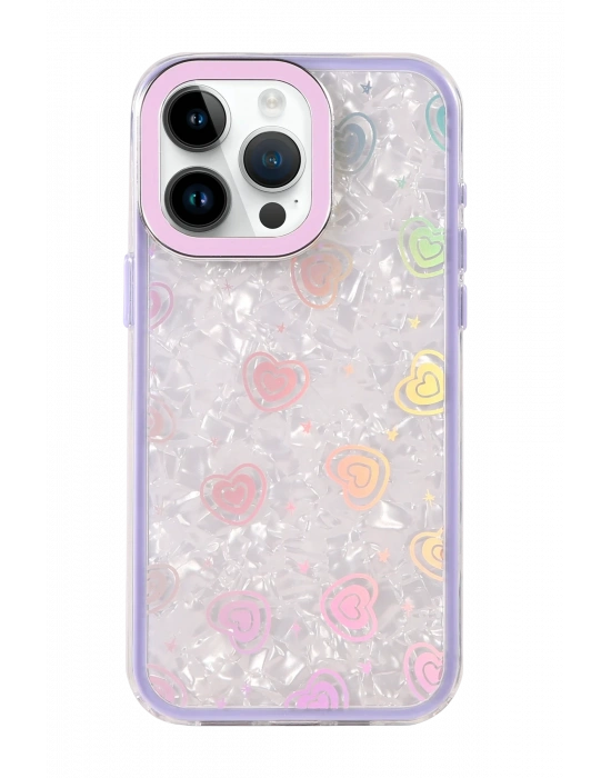 Newface Apple iPhone 14 Lumi Desenli Kapak - Mor