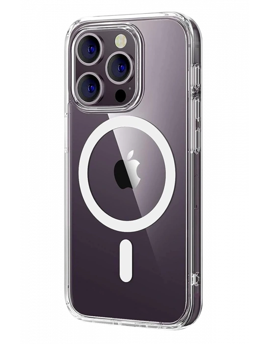 Newface Apple iPhone 14 Pro Max Combo Sert Şeffaf Magsafe Kapak - Şeffaf