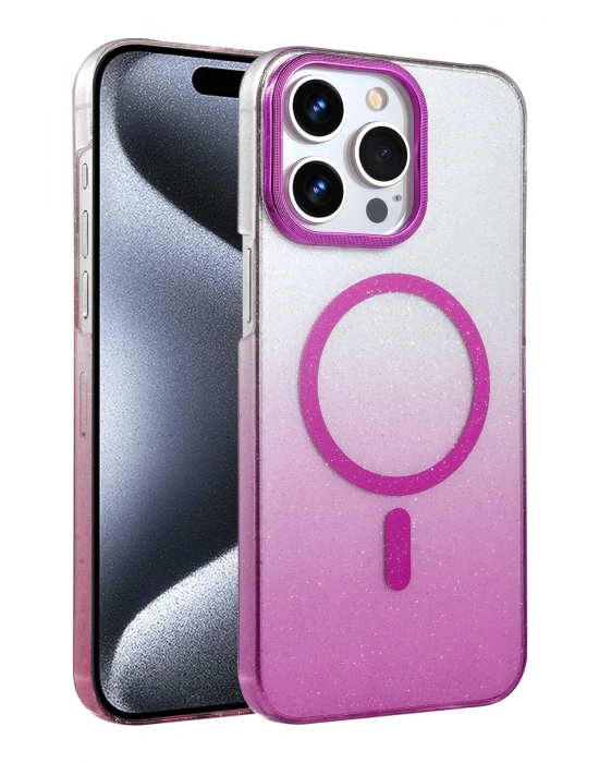 Newface Apple iPhone 14 Pro Max Glossy Magsafe Kapak - Mor