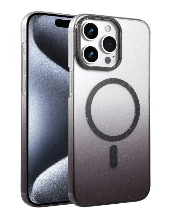 Newface Apple iPhone 14 Pro Max Glossy Magsafe Kapak - Siyah