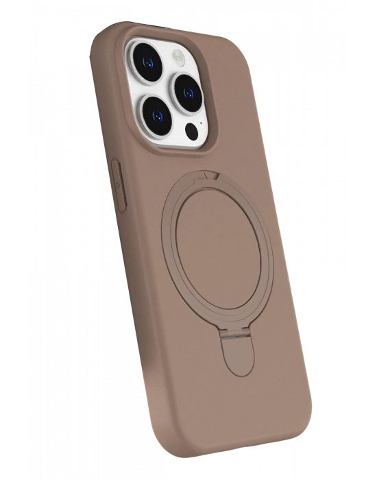 Newface Apple iPhone 14 Pro Max Regal Magsafe Standlı Kapak - Çöl Titanyum