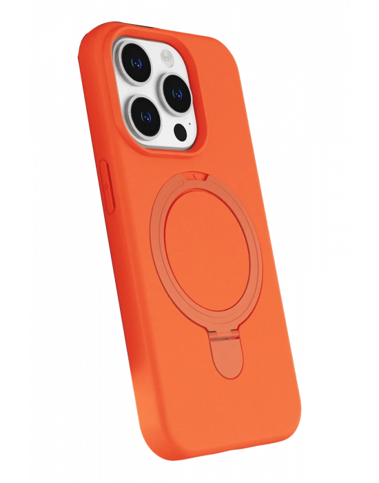 Newface Apple iPhone 14 Pro Max Regal Magsafe Standlı Kapak - Turuncu