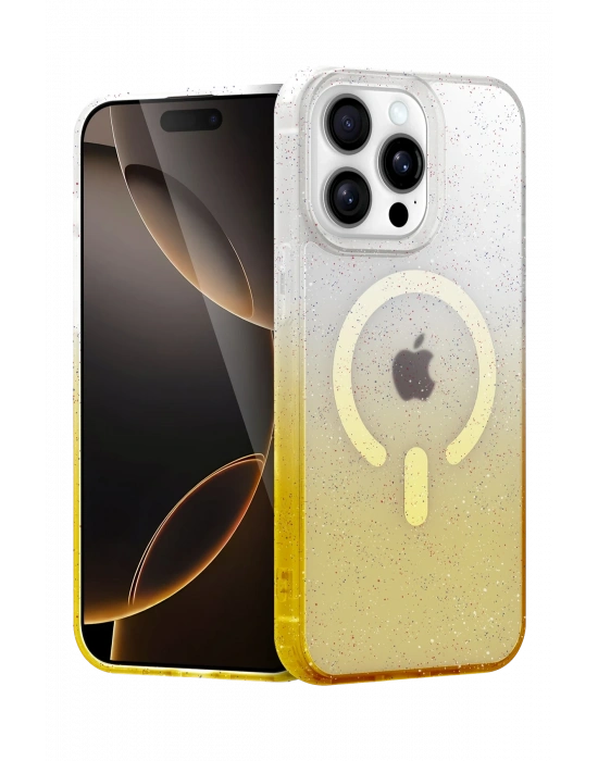 Newface Apple iPhone 14 Pro Pummel Shiny Magsafe Kapak - Gold