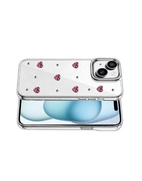 Newface Apple iPhone 15 Fiyonk Desenli Kapak - Desen 3