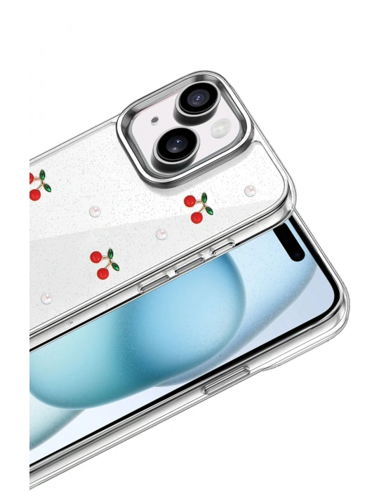 Newface Apple iPhone 15 Fiyonk Desenli Kapak - Desen 9