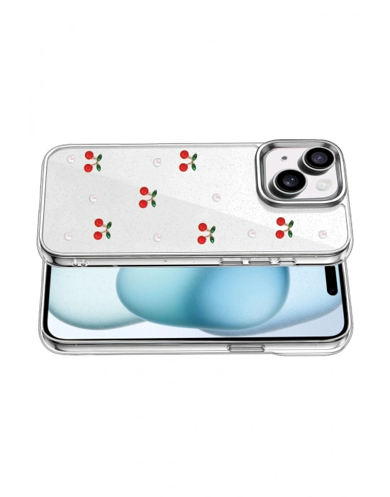 Newface Apple iPhone 15 Fiyonk Desenli Kapak - Desen 9