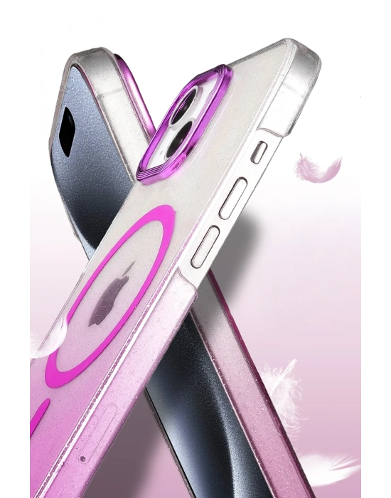 Newface Apple iPhone 15 Glossy Magsafe Kapak - Çöl Titanyum