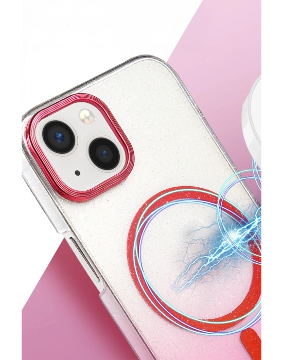 Newface Apple iPhone 15 Glossy Magsafe Kapak - Pembe