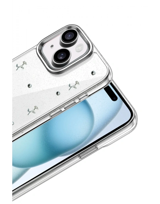 Newface Apple iPhone 15 Plus Fiyonk Desenli Kapak - Desen 4