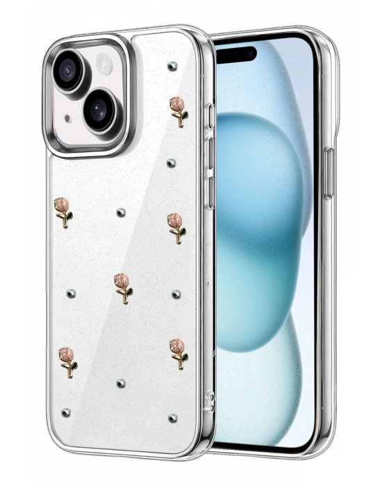 Newface Apple iPhone 15 Plus Fiyonk Desenli Kapak - Desen 6