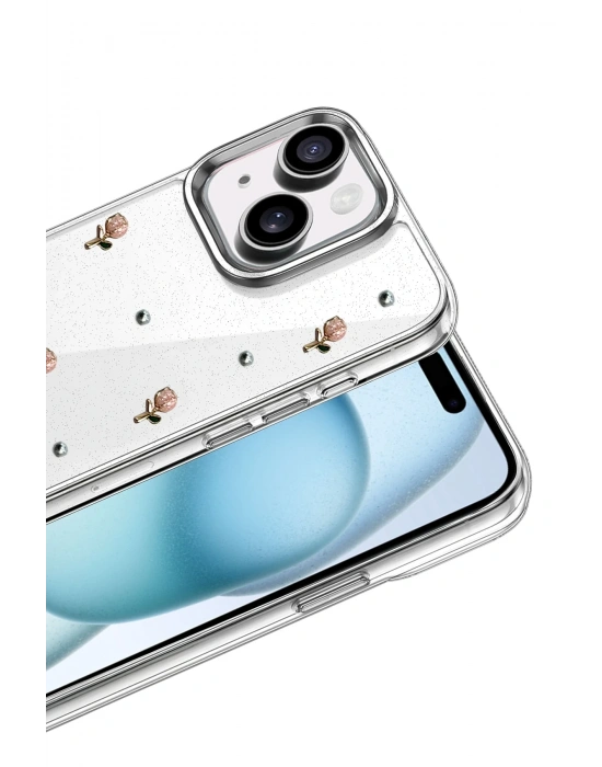 Newface Apple iPhone 15 Plus Fiyonk Desenli Kapak - Desen 6