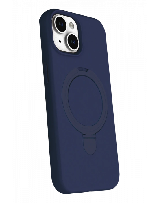 Newface Apple iPhone 15 Plus Regal Magsafe Standlı Kapak - Lacivert