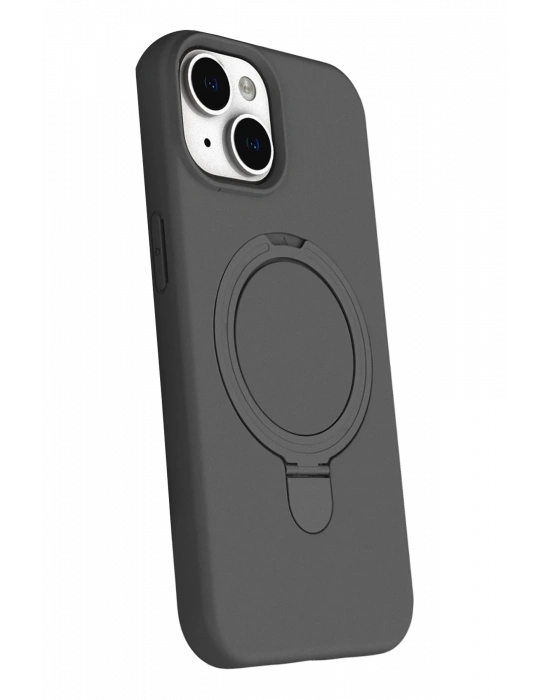 Newface Apple iPhone 15 Plus Regal Magsafe Standlı Kapak - Titan Gri