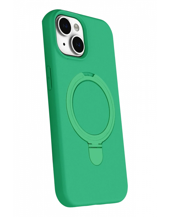 Newface Apple iPhone 15 Plus Regal Magsafe Standlı Kapak - Yeşil