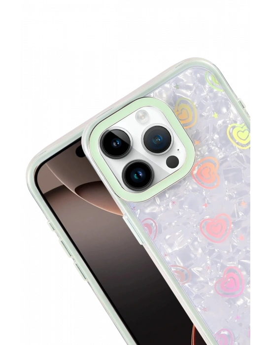 Newface Apple iPhone 15 Pro Lumi Desenli Kapak - Yeşil