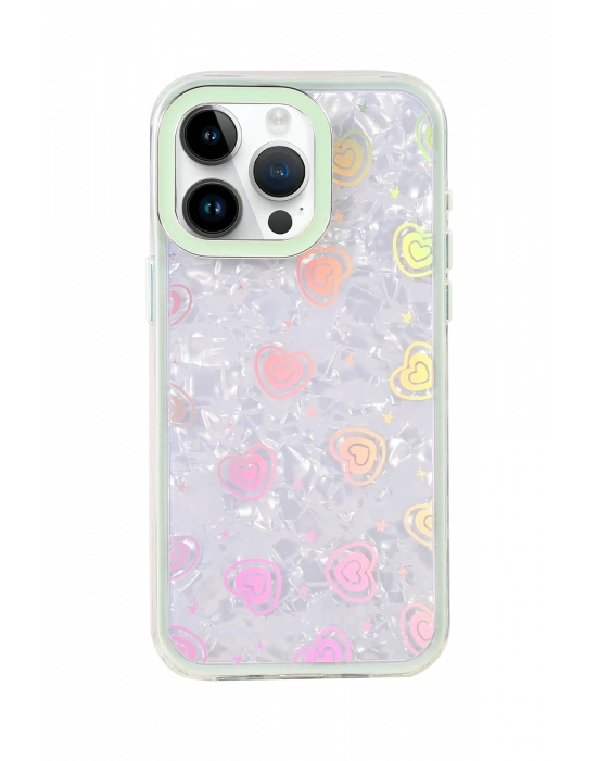 Newface Apple iPhone 15 Pro Lumi Desenli Kapak - Yeşil