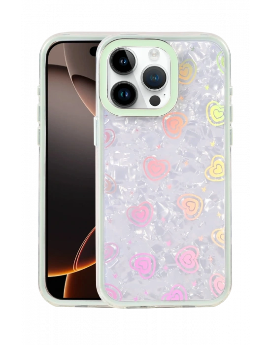 Newface Apple iPhone 15 Pro Max Lumi Desenli Kapak - Yeşil