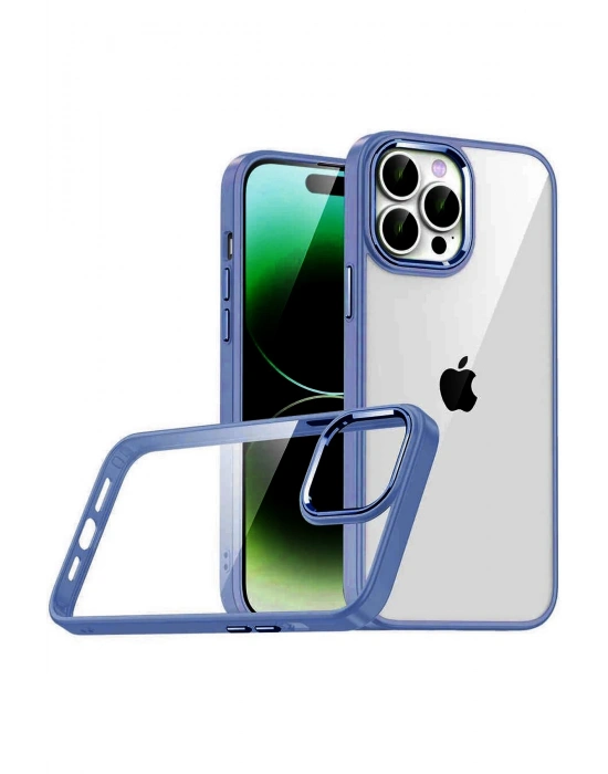 Newface Apple iPhone 15 Pro Max Razer Lensli Silikon - Lacivert