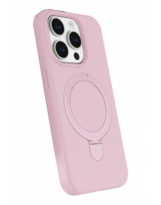 Newface Apple iPhone 15 Pro Max Regal Magsafe Standlı Kapak - Açık Pembe