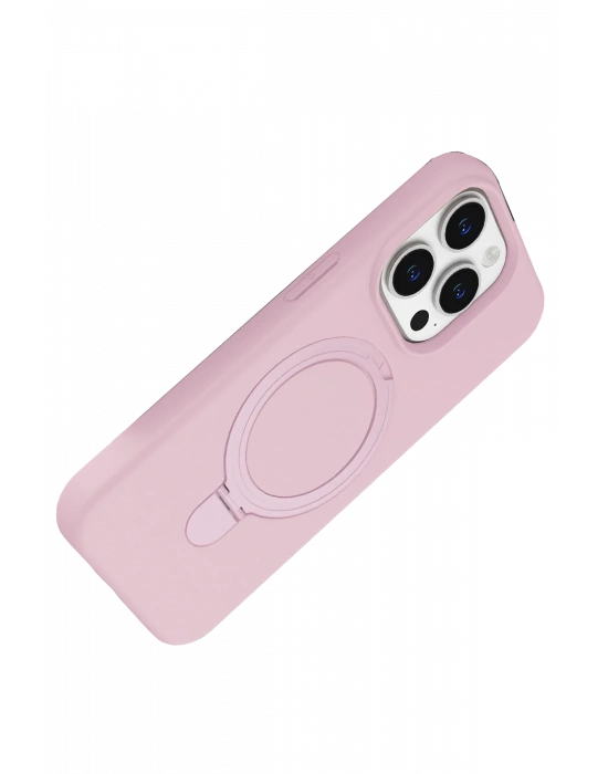 Newface Apple iPhone 15 Pro Max Regal Magsafe Standlı Kapak - Açık Pembe