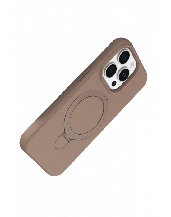 Newface Apple iPhone 15 Pro Max Regal Magsafe Standlı Kapak - Çöl Titanyum