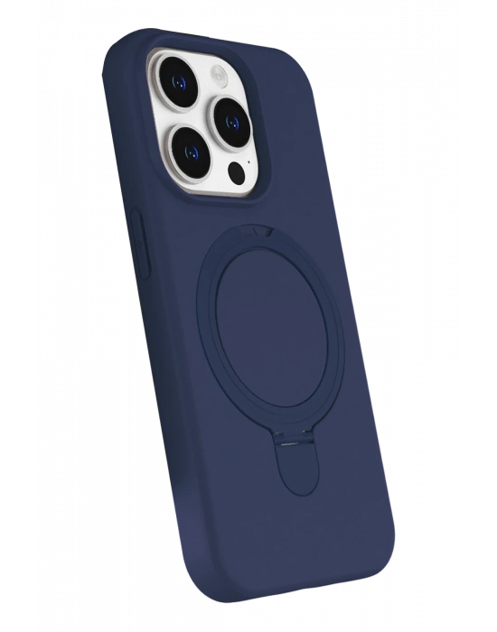 Newface Apple iPhone 15 Pro Max Regal Magsafe Standlı Kapak - Lacivert