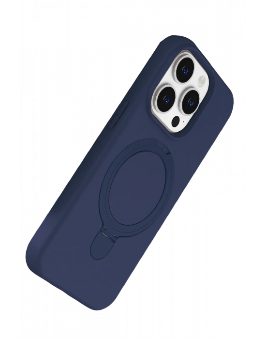 Newface Apple iPhone 15 Pro Max Regal Magsafe Standlı Kapak - Lacivert