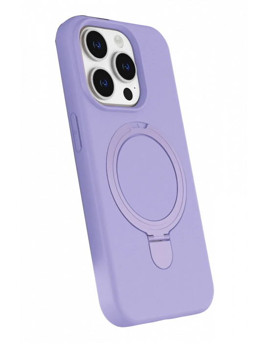 Newface Apple iPhone 15 Pro Max Regal Magsafe Standlı Kapak - Lila