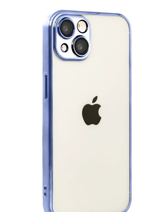 Newface Apple iPhone 15 Razer Lensli Silikon - Açık Mavi