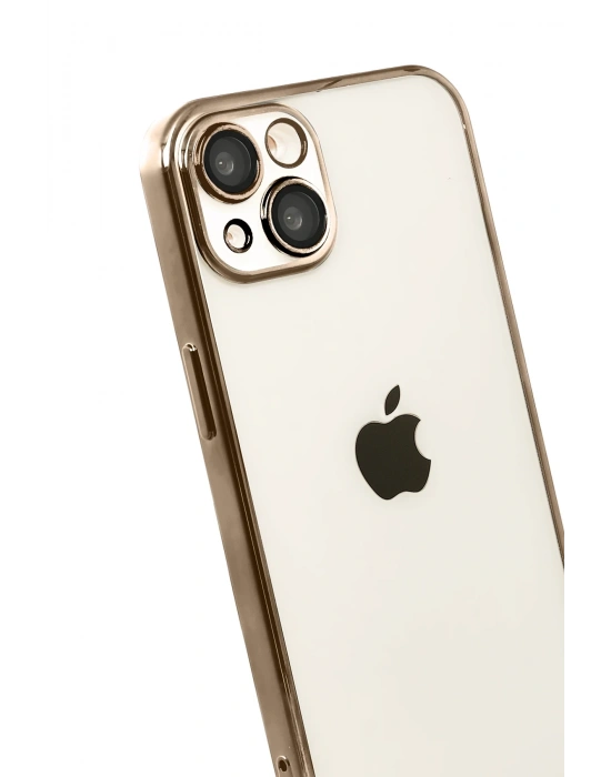 Newface Apple iPhone 15 Razer Lensli Silikon - Çöl Titanyum