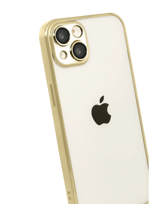 Newface Apple iPhone 15 Razer Lensli Silikon - Gold