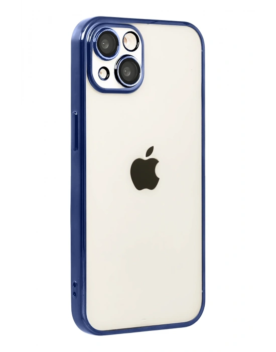 Newface Apple iPhone 15 Razer Lensli Silikon - Lacivert