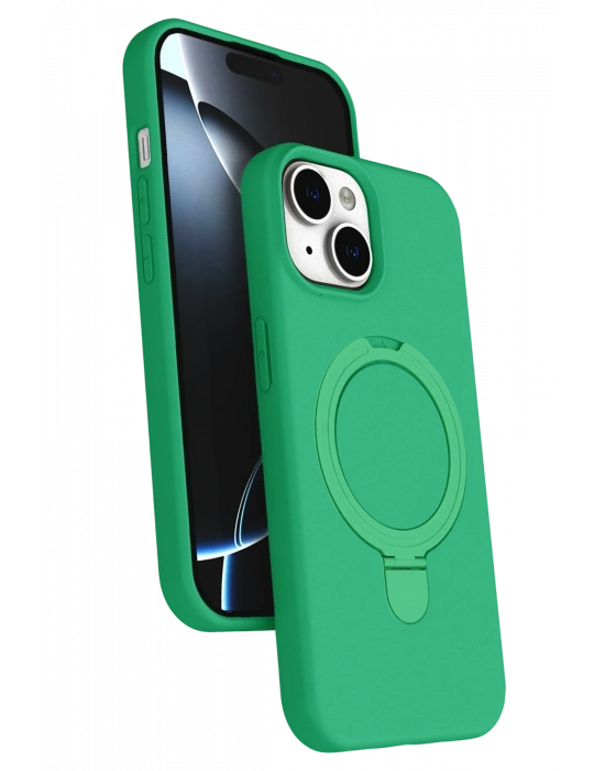 Newface Apple iPhone 15 Regal Magsafe Standlı Kapak - Yeşil