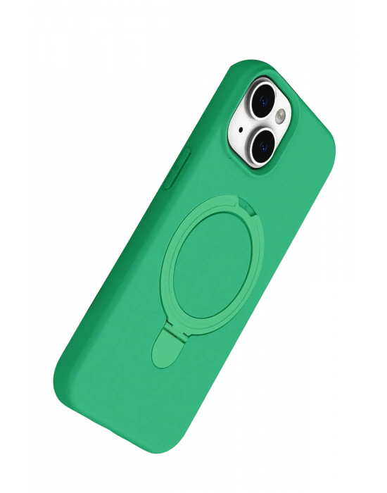 Newface Apple iPhone 15 Regal Magsafe Standlı Kapak - Yeşil