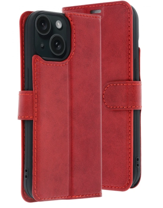 Newface Apple iPhone 15 Trend S Plus Kapaklı Kılıf - Kırmızı