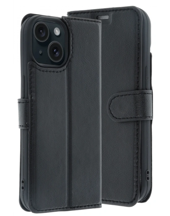 Newface Apple iPhone 15 Trend S Plus Kapaklı Kılıf - Siyah