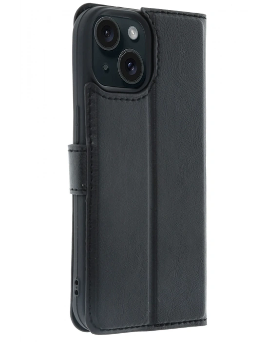 Newface Apple iPhone 15 Trend S Plus Kapaklı Kılıf - Siyah