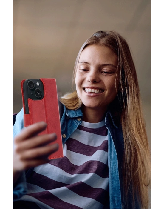 Newface Apple iPhone 15 Trend S Plus Kapaklı Kılıf - Siyah