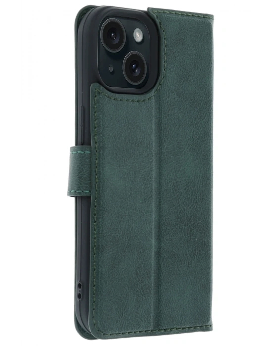 Newface Apple iPhone 15 Trend S Plus Kapaklı Kılıf - Yeşil