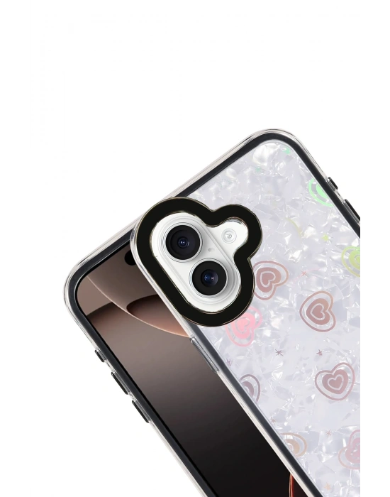 Newface Apple iPhone 16 Lumi Desenli Kapak - Siyah