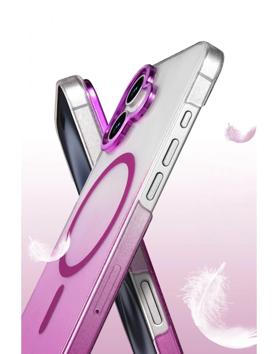 Newface Apple iPhone 16 Plus Glossy Magsafe Kapak - Pembe